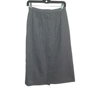 Edinburgh Woollen Mill Great Britain 100% Wool Button Front Size 12 Midi Skirt